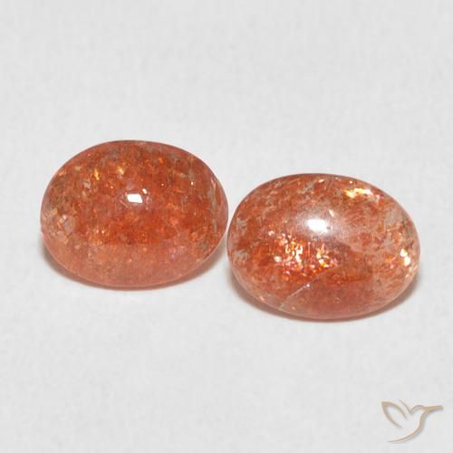 1.83ctw Natürlicher rötlich-orange Sonnenstein, Oval, Lichtdurchlässig