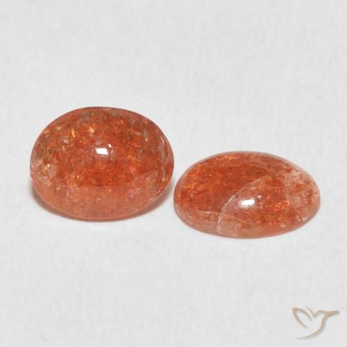 1.83 ct natürliche rötlich-orange Sonnenstein-Edelsteine, Oval, Lichtdurchlässig
