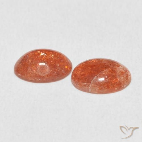 1.83 ct natürliche rötlich-orange Sonnenstein-Edelsteine, Oval, Lichtdurchlässig