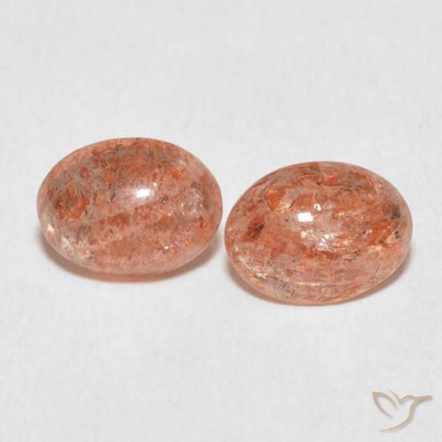 2.11ctw Natürlicher Grapefruit-Orange Sonnenstein, Oval, Lichtdurchlässig