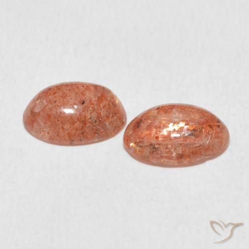 2.11 ct natürliche Grapefruit-Orange Sonnenstein-Edelsteine, Oval, Lichtdurchlässig