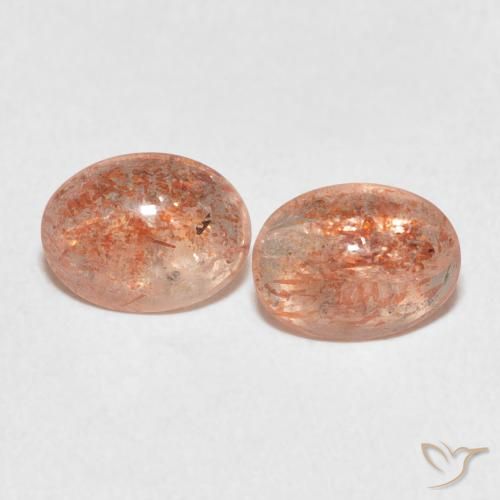 1.91ctw Natürlicher rötlich-orange Sonnenstein, Oval, Lichtdurchlässig