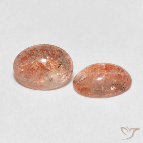 1.91 ct natürliche rötlich-orange Sonnenstein-Edelsteine, Oval, Lichtdurchlässig