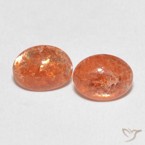 1.80ctw Natürlicher Grapefruit-Orange Sonnenstein, Oval, Lichtdurchlässig