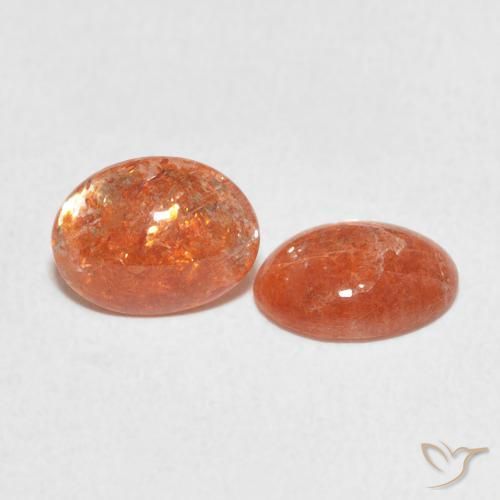 1.80 ct natürliche Grapefruit-Orange Sonnenstein-Edelsteine, Oval, Lichtdurchlässig
