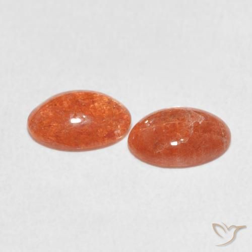 1.80 ct natürliche Grapefruit-Orange Sonnenstein-Edelsteine, Oval, Lichtdurchlässig