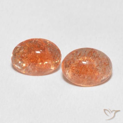 1.69ctw Natürlicher Grapefruit-Orange Sonnenstein, Oval, Lichtdurchlässig