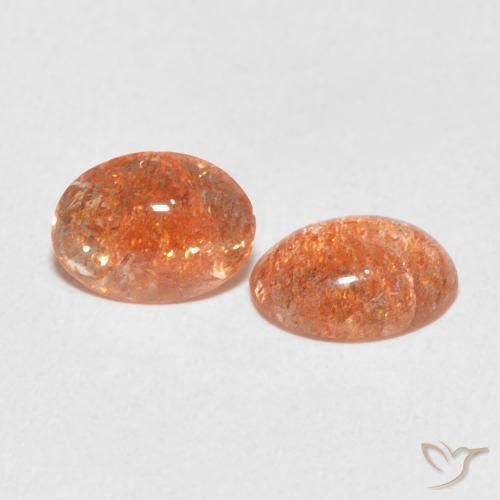1.69 ct natürliche Grapefruit-Orange Sonnenstein-Edelsteine, Oval, Lichtdurchlässig