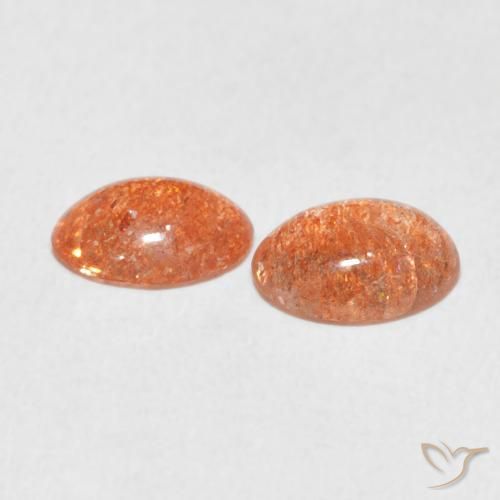 1.69 ct natürliche Grapefruit-Orange Sonnenstein-Edelsteine, Oval, Lichtdurchlässig