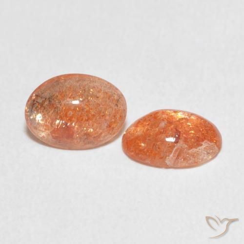 1.84 ct natürliche rötlich-orange Sonnenstein-Edelsteine, Oval, Lichtdurchlässig