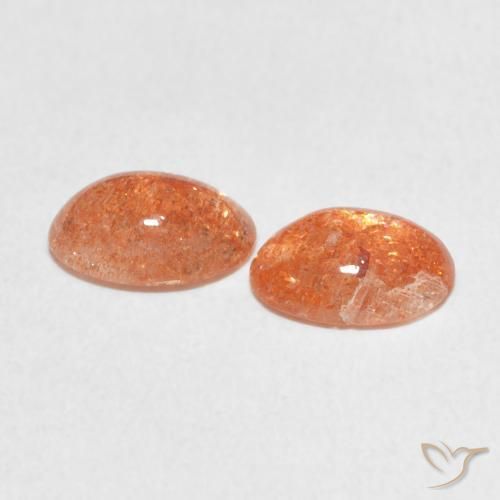 1.84 ct natürliche rötlich-orange Sonnenstein-Edelsteine, Oval, Lichtdurchlässig
