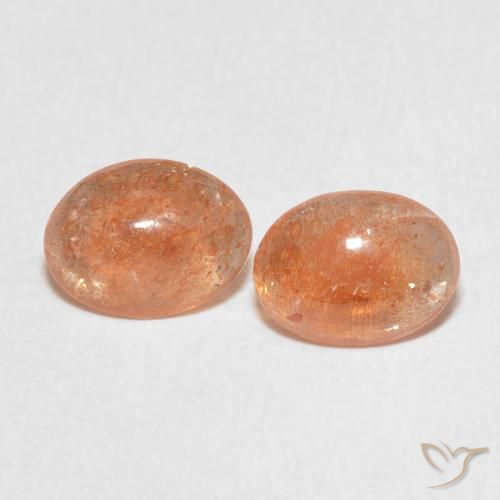 1.93ctw Natürlicher Medium Light-Orange Sonnenstein, Oval, Lichtdurchlässig