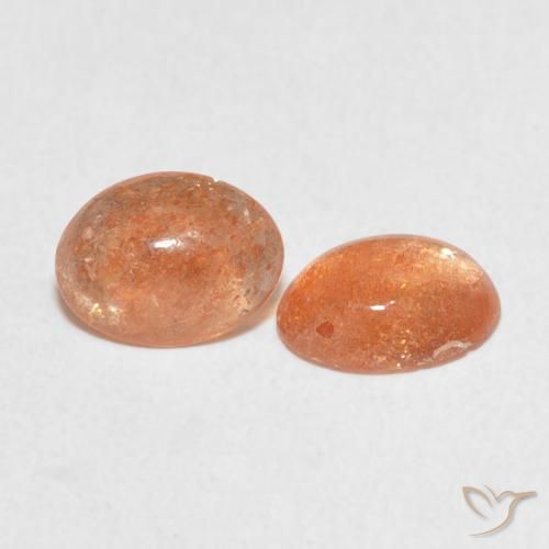 1.93 ct natürliche Medium Light-Orange Sonnenstein-Edelsteine, Oval, Lichtdurchlässig