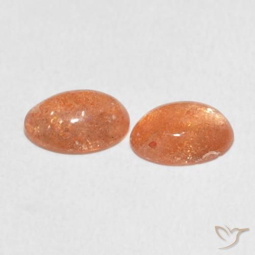 1.93 ct natürliche Medium Light-Orange Sonnenstein-Edelsteine, Oval, Lichtdurchlässig