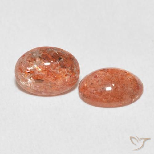 2.18 ct natürliche rötlich-orange Sonnenstein-Edelsteine, Oval, Lichtdurchlässig