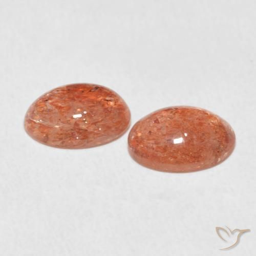 2.18 ct natürliche rötlich-orange Sonnenstein-Edelsteine, Oval, Lichtdurchlässig