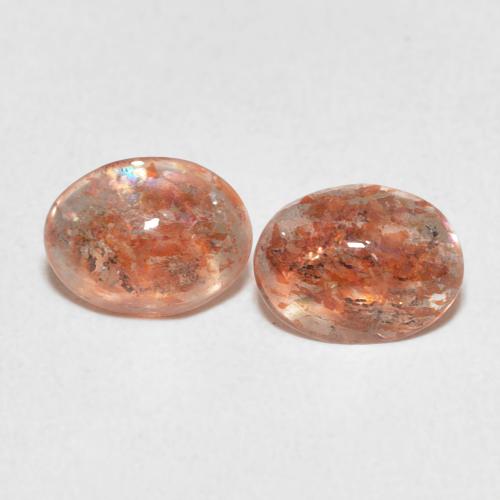 1.89ctw Natürlicher Grapefruit-Orange Sonnenstein, Oval, Lichtdurchlässig