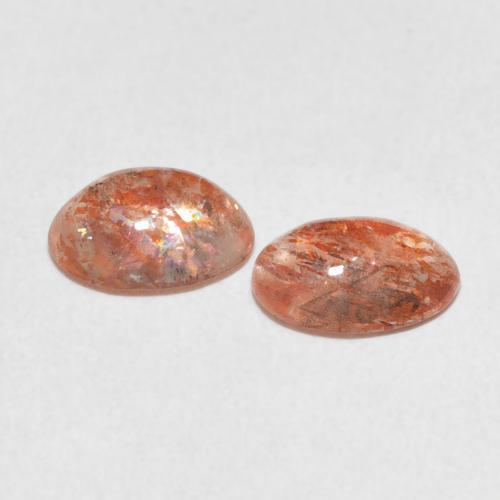 1.89 ct natürliche Grapefruit-Orange Sonnenstein-Edelsteine, Oval, Lichtdurchlässig