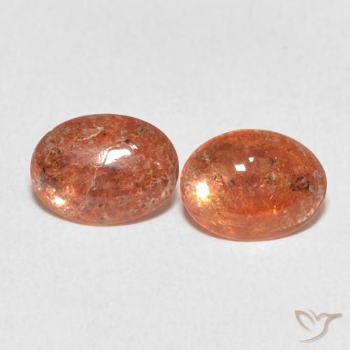 1.58ctw Natürlicher rötlich-orange Sonnenstein, Oval, Lichtdurchlässig