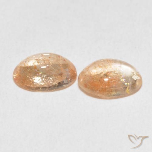 2.29 ct natürliche Helle Pfirsichorange Sonnenstein-Edelsteine, Oval, Lichtdurchlässig