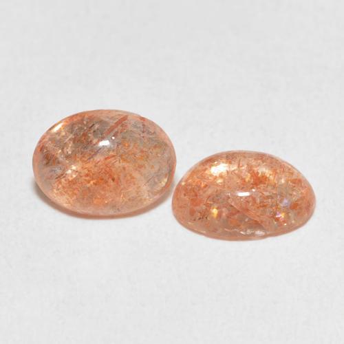 2.09 ct natürliche Medium Light-Orange Sonnenstein-Edelsteine, Oval, Lichtdurchlässig