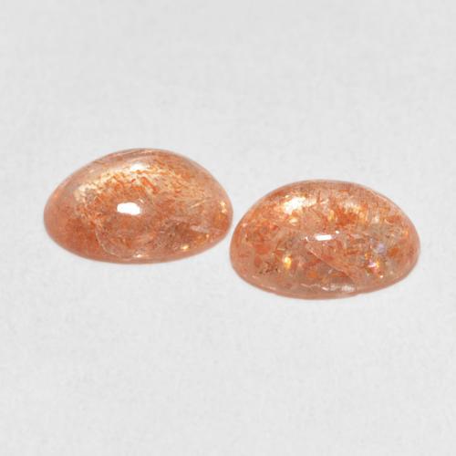 2.09 ct natürliche Medium Light-Orange Sonnenstein-Edelsteine, Oval, Lichtdurchlässig