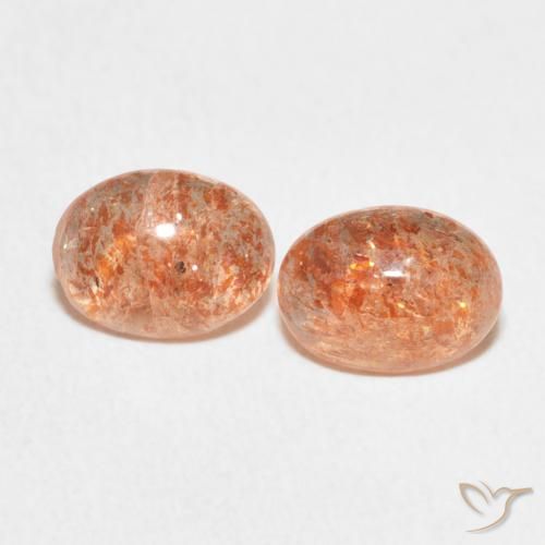 2.20ctw Natürlicher Helle Tigerorange Sonnenstein, Oval, Lichtdurchlässig