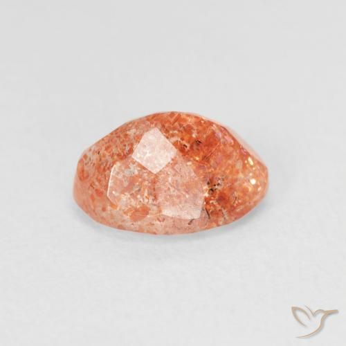 9,17 ctw natürlicher Medium Light-Orange Sonnenstein, Oval, Lichtdurchlässig
