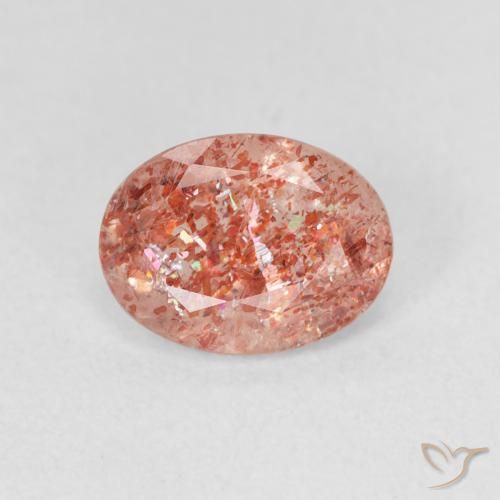 1.06ct Natürlicher Ingwer-Orange Sonnenstein, Oval, Lichtdurchlässig
