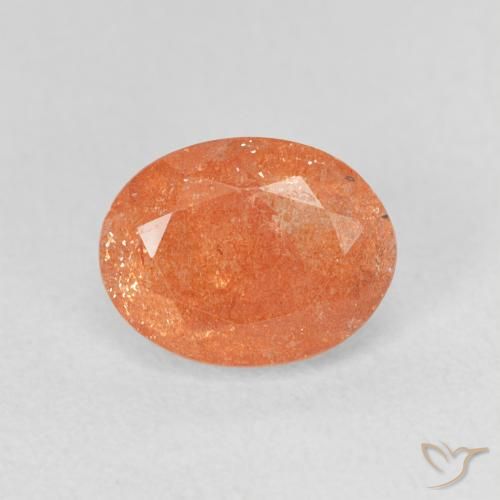1.44ct Natürlicher tieforange Sonnenstein, Oval, Lichtdurchlässig