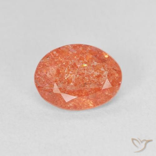 1.04ct Natürlicher hellorange Sonnenstein, Oval, Lichtdurchlässig