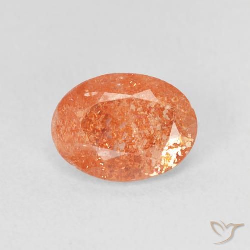 1.09ct Natürlicher hellorange Sonnenstein, Oval, Lichtdurchlässig