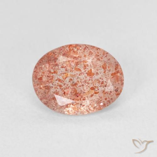 1.13ct Natürlicher rötlich-orange Sonnenstein, Oval, Lichtdurchlässig