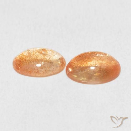 1.83 ct natürliche hellorange Sonnenstein-Edelsteine, Oval, Lichtdurchlässig