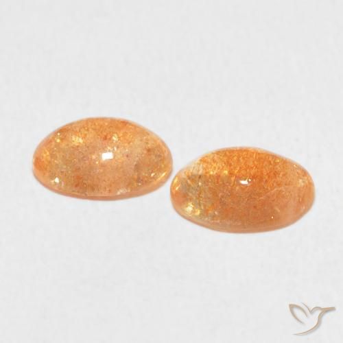 2.08 ct natürliche Helle Pfirsichorange Sonnenstein-Edelsteine, Oval, Lichtdurchlässig