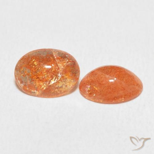 1.88 ct natürliche Medium Light-Orange Sonnenstein-Edelsteine, Oval, Lichtdurchlässig