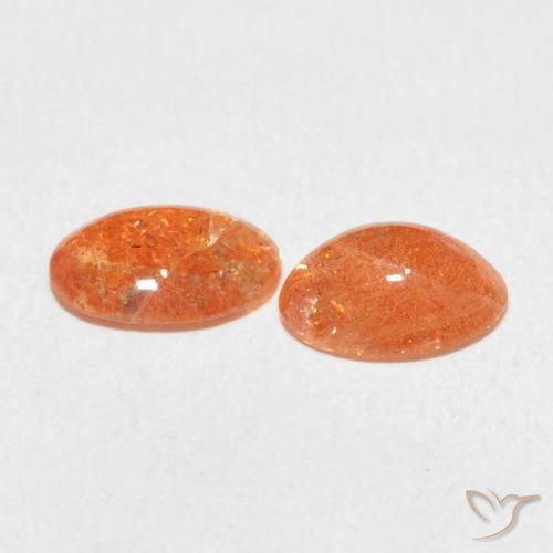 1.88 ct natürliche Medium Light-Orange Sonnenstein-Edelsteine, Oval, Lichtdurchlässig