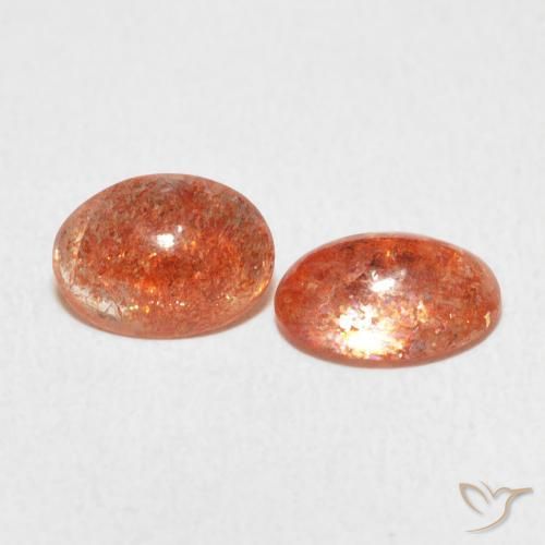 1.80 ct natürliche Grapefruit-Orange Sonnenstein-Edelsteine, Oval, Lichtdurchlässig