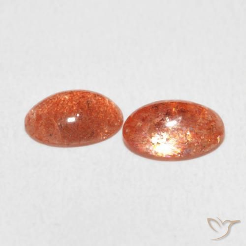 1.80 ct natürliche Grapefruit-Orange Sonnenstein-Edelsteine, Oval, Lichtdurchlässig