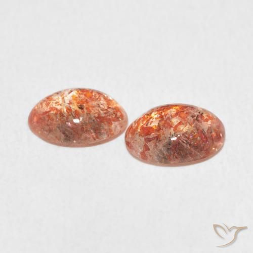 1.63 ct natürliche Mittelorange Sonnenstein-Edelsteine, Oval, Lichtdurchlässig