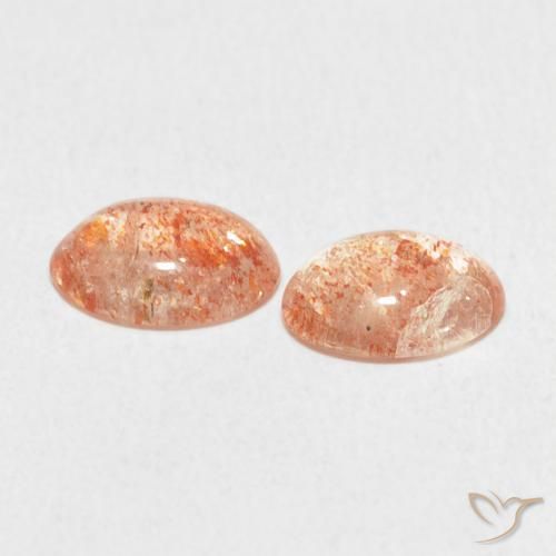 1.74 ct natürliche hellorange Sonnenstein-Edelsteine, Oval, Lichtdurchlässig