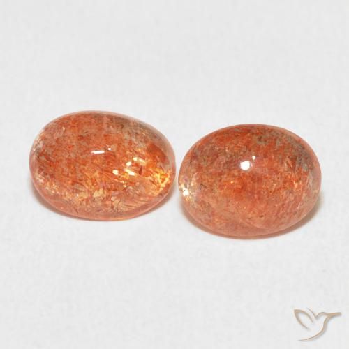 2.12ctw Natürlicher rötlich-orange Sonnenstein, Oval, Lichtdurchlässig