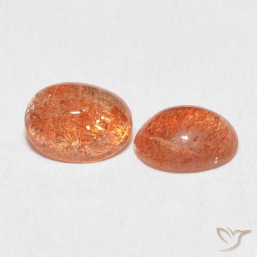 2.12 ct natürliche rötlich-orange Sonnenstein-Edelsteine, Oval, Lichtdurchlässig