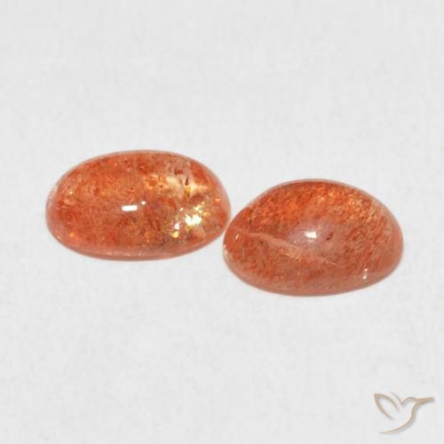 2.12 ct natürliche rötlich-orange Sonnenstein-Edelsteine, Oval, Lichtdurchlässig
