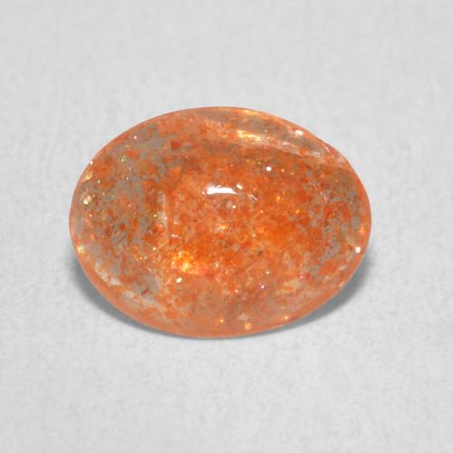 1.11ct Natürlicher tieforange Sonnenstein, Oval, Lichtdurchlässig
