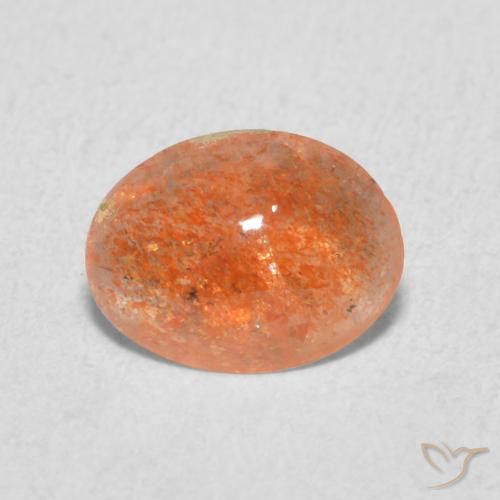 0.87ct Natürlicher Yam Orange Sonnenstein, Oval, Lichtdurchlässig