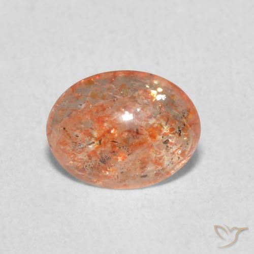 0.84ct Natürlicher Medium Light-Orange Sonnenstein, Oval, Lichtdurchlässig