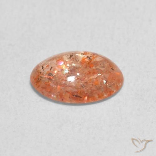 9,17 ctw natürlicher Medium Light-Orange Sonnenstein, Oval, Lichtdurchlässig
