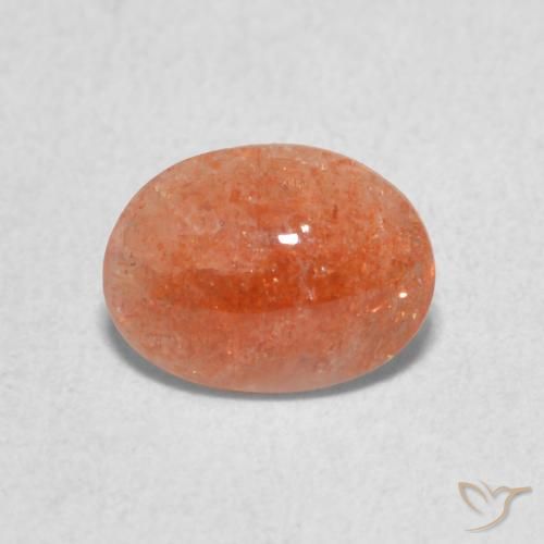 0.91ct Natürlicher Mittelorange Sonnenstein, Oval, Lichtdurchlässig