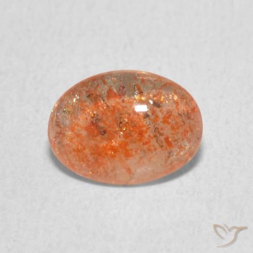 0.93ct Natürlicher Mittelorange Sonnenstein, Oval, Lichtdurchlässig